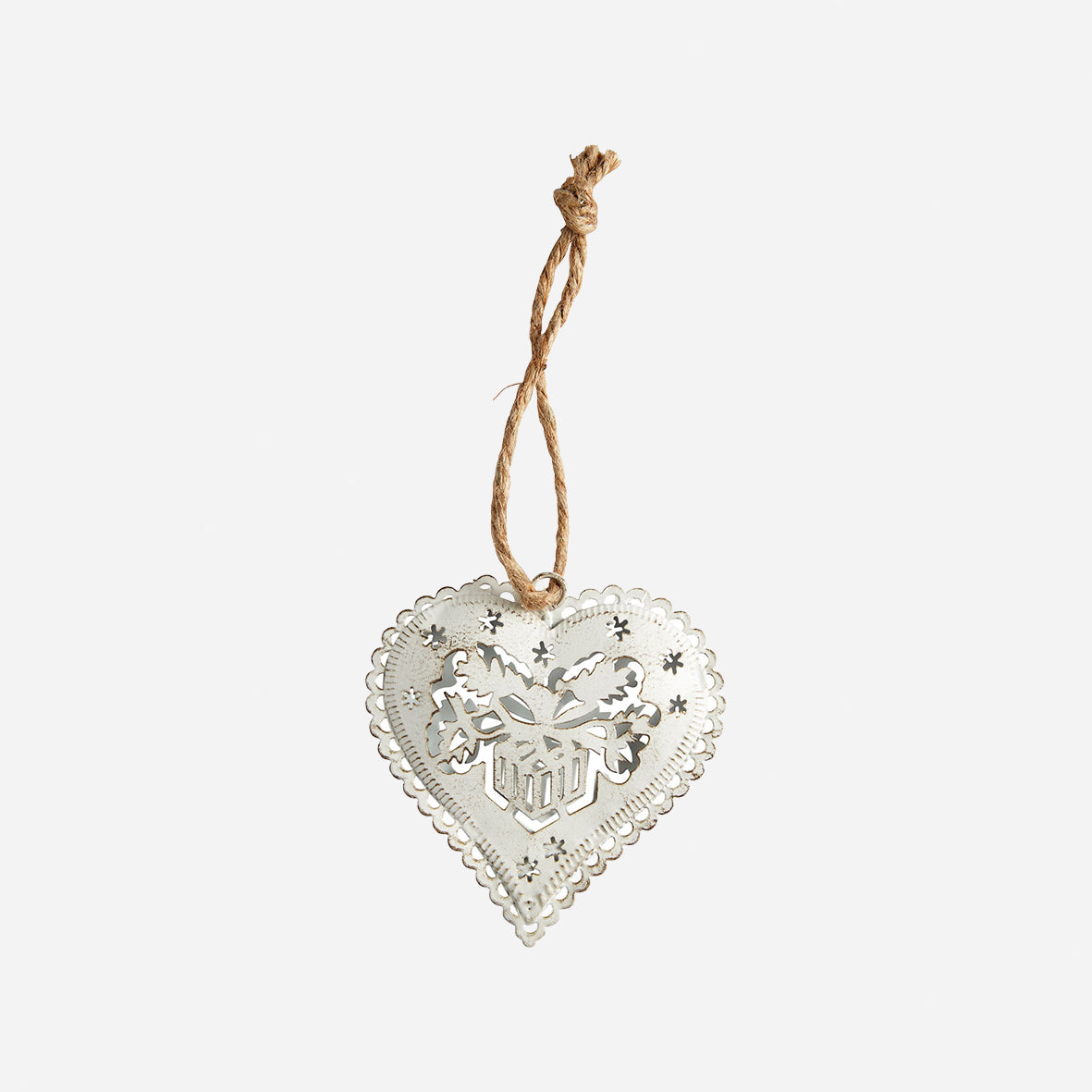DÉCORATION À SUSPENDRE CŒUR FLOCON - 8,4 x 8,5 x 1,6 cm
