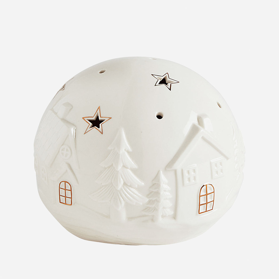 BOULE DÉCORATIVE VILLAGE DE NOËL - GM : 16,7 x 13,8 x 16,5 cm