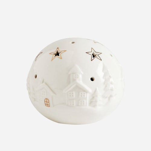 BOULE DÉCORATIVE VILLAGE DE NOËL - PM : 10,1 x 9,3 cm
