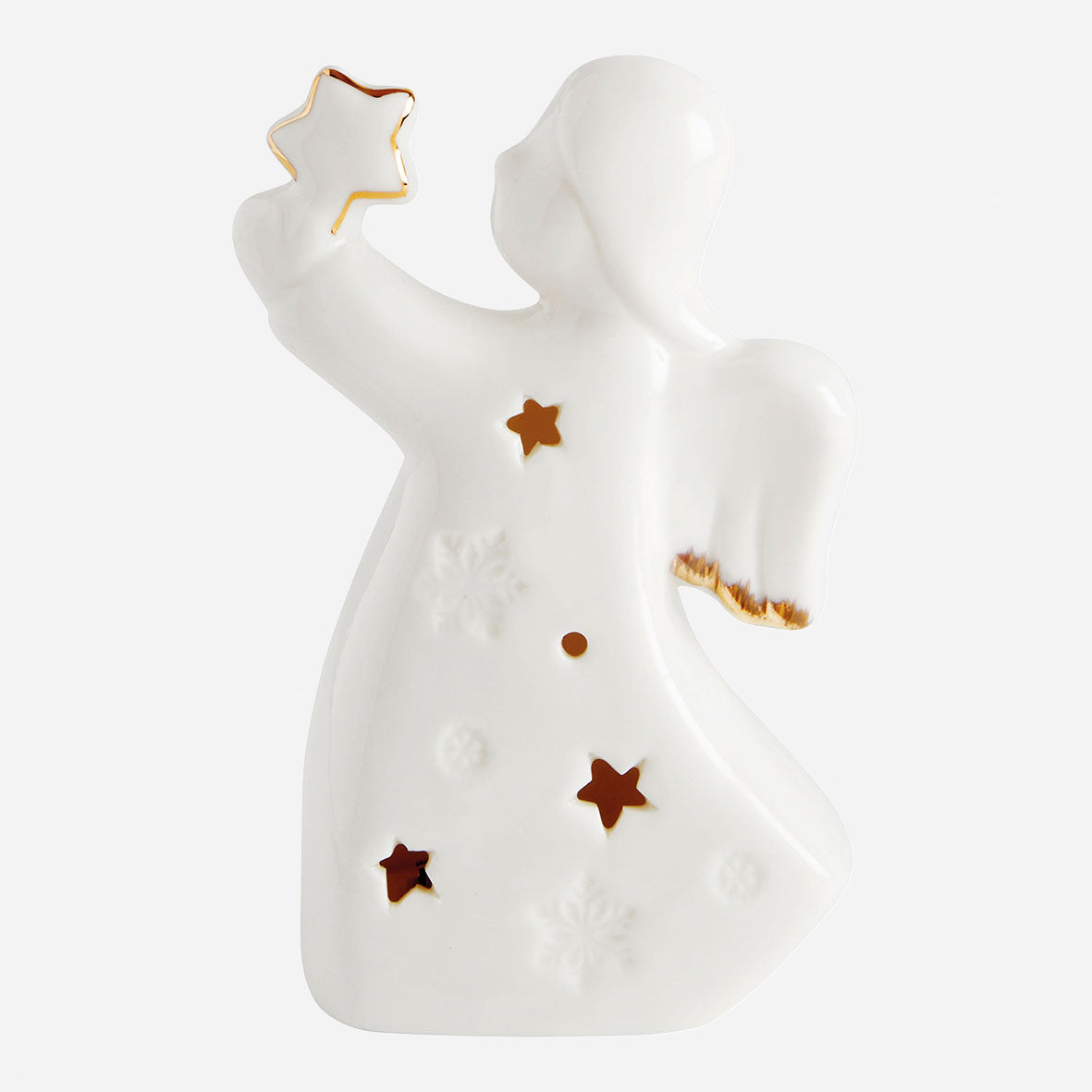 ANGE DÉCORATIF AVEC ÉTOILE DE FACE - MM : 7,9 x 11,9 x 5,2 cm